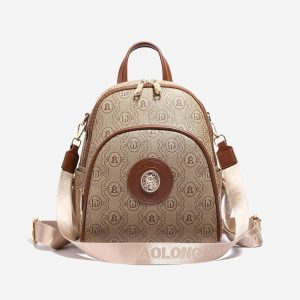 AOLONG Fiani 5033 # Tas Ransel Wanita Bahan Kulit PU Leather Premium