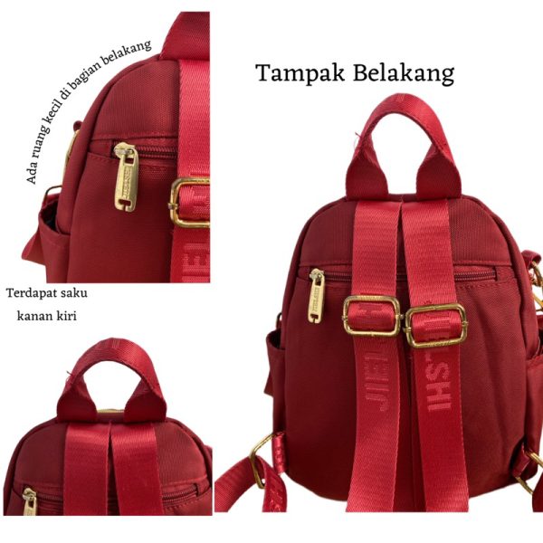 JIELSHI WIKA 7706-33# Tas Ransel Wanita Selempang Wanita Kanvas Tebal Premium - Gambar 5