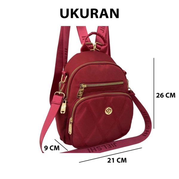 JIELSHI WIKA 7706-33# Tas Ransel Wanita Selempang Wanita Kanvas Tebal Premium - Gambar 4