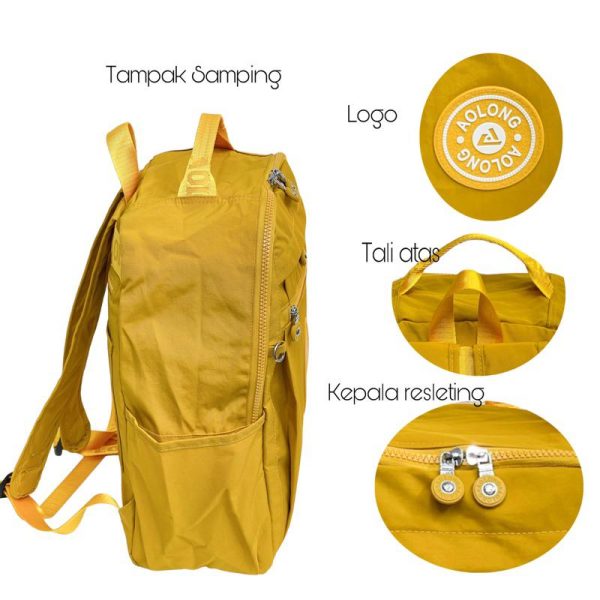 RANSEL NANZA  6098#-Tas Ransel Wanita - Backpack Besar Bahan Parasut Premium Anti Air - Gambar 5